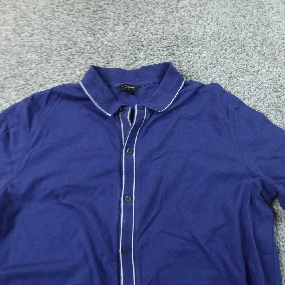 Banana Republic Shirt Mens L Blue Short Sleeve Button Up Bowling Casual Preppy